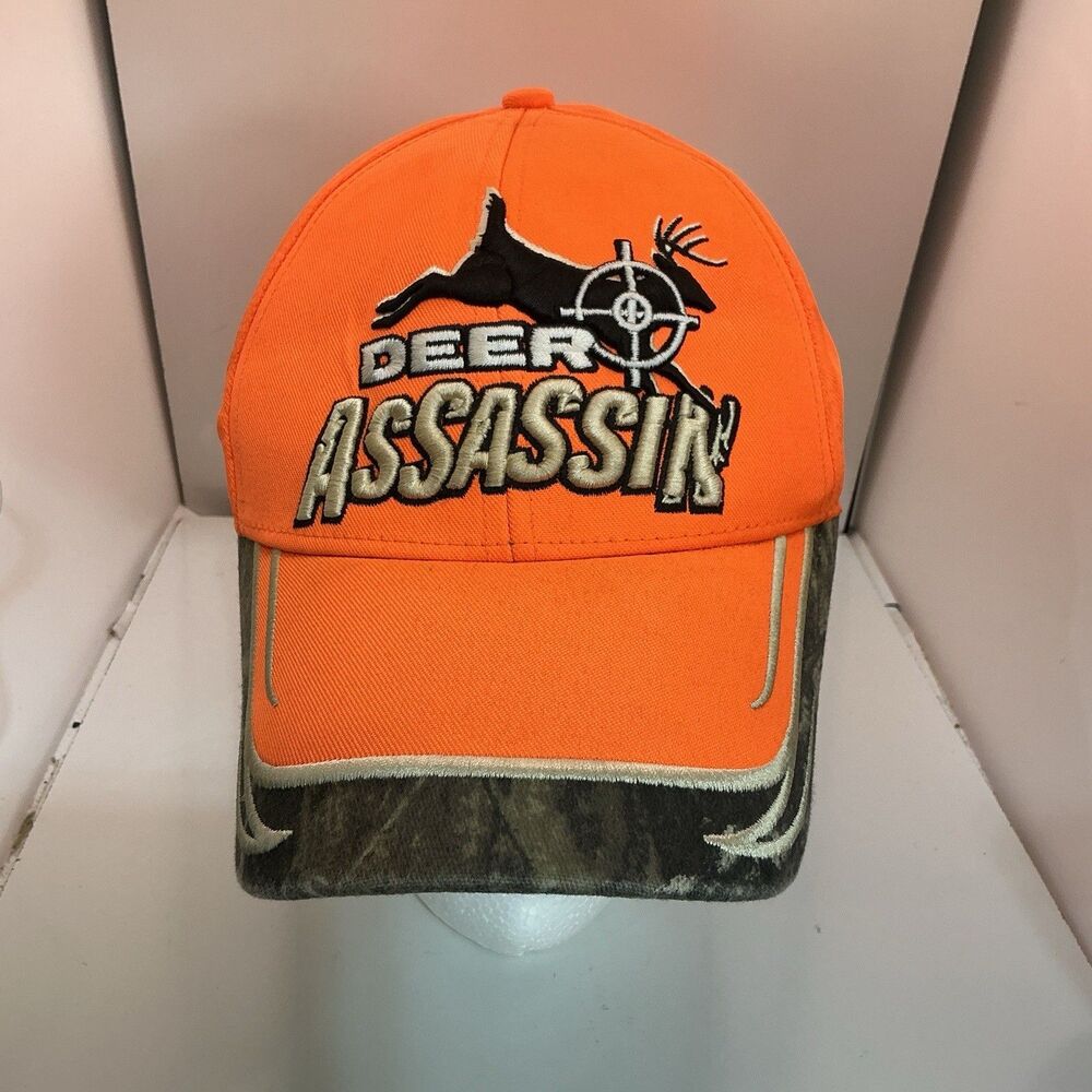 Buck Wear Deer Assassin Hunting Hat Orange Camo Adjustable Cap